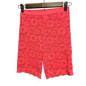 Aerie Lace Bike Shorts High Waisted Boyshorts‎ Coral Pink Womens Size S/P